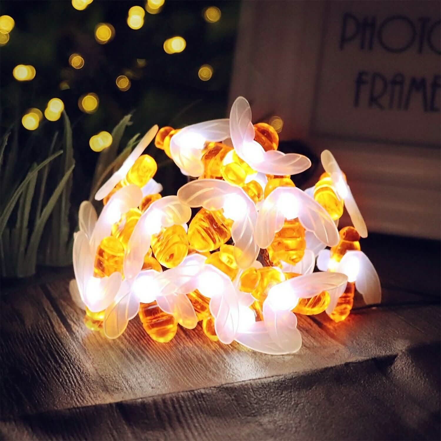 LED Solar String Bee Lights 30 Honeybees String & Fairy Lights - Tophatter Daily Deals