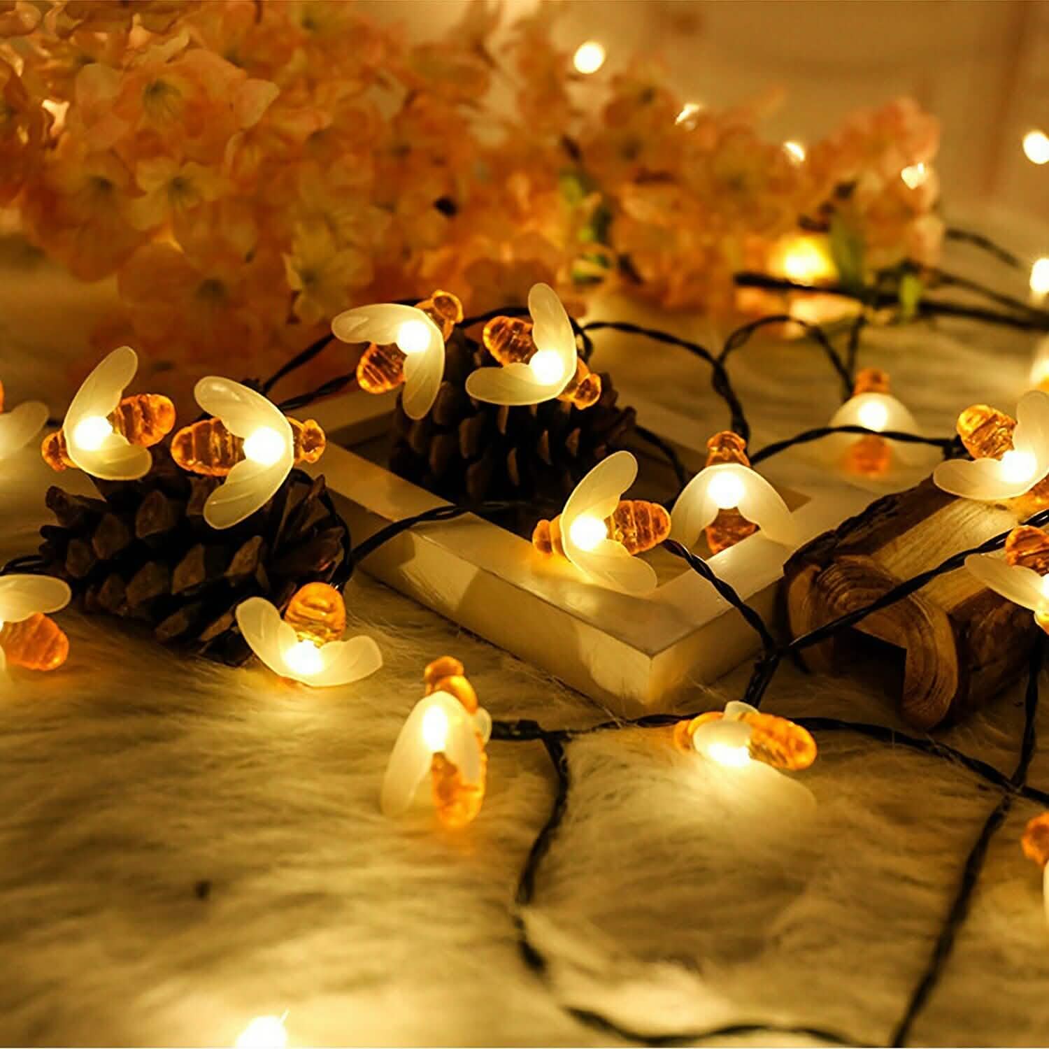 LED Solar String Bee Lights 30 Honeybees String & Fairy Lights - Tophatter Daily Deals