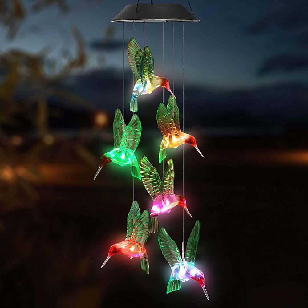 LED Solar String Lights Hummingbird Wind Chime String & Fairy Lights - Tophatter Daily Deals