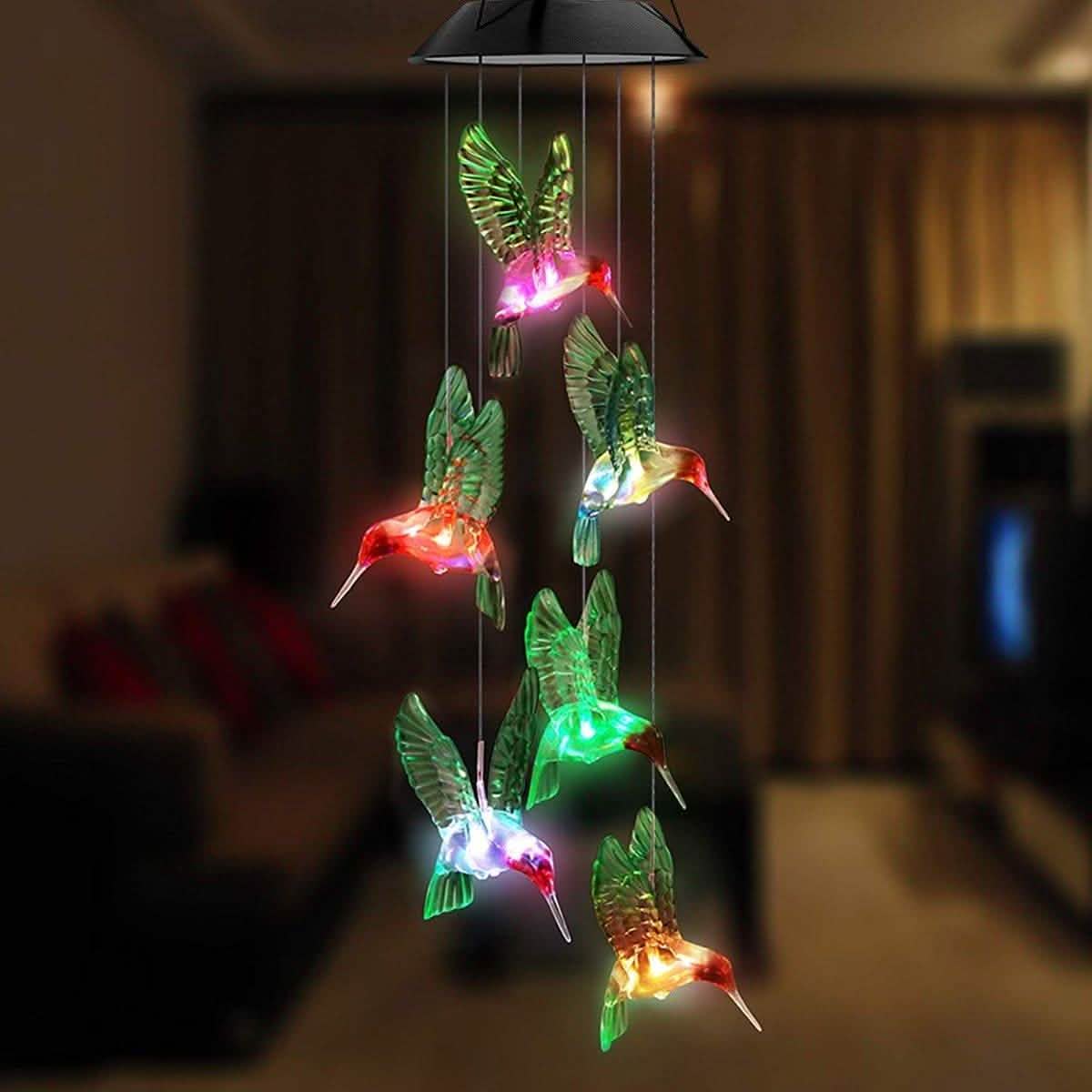 LED Solar String Lights Hummingbird Wind Chime String & Fairy Lights - Tophatter Daily Deals