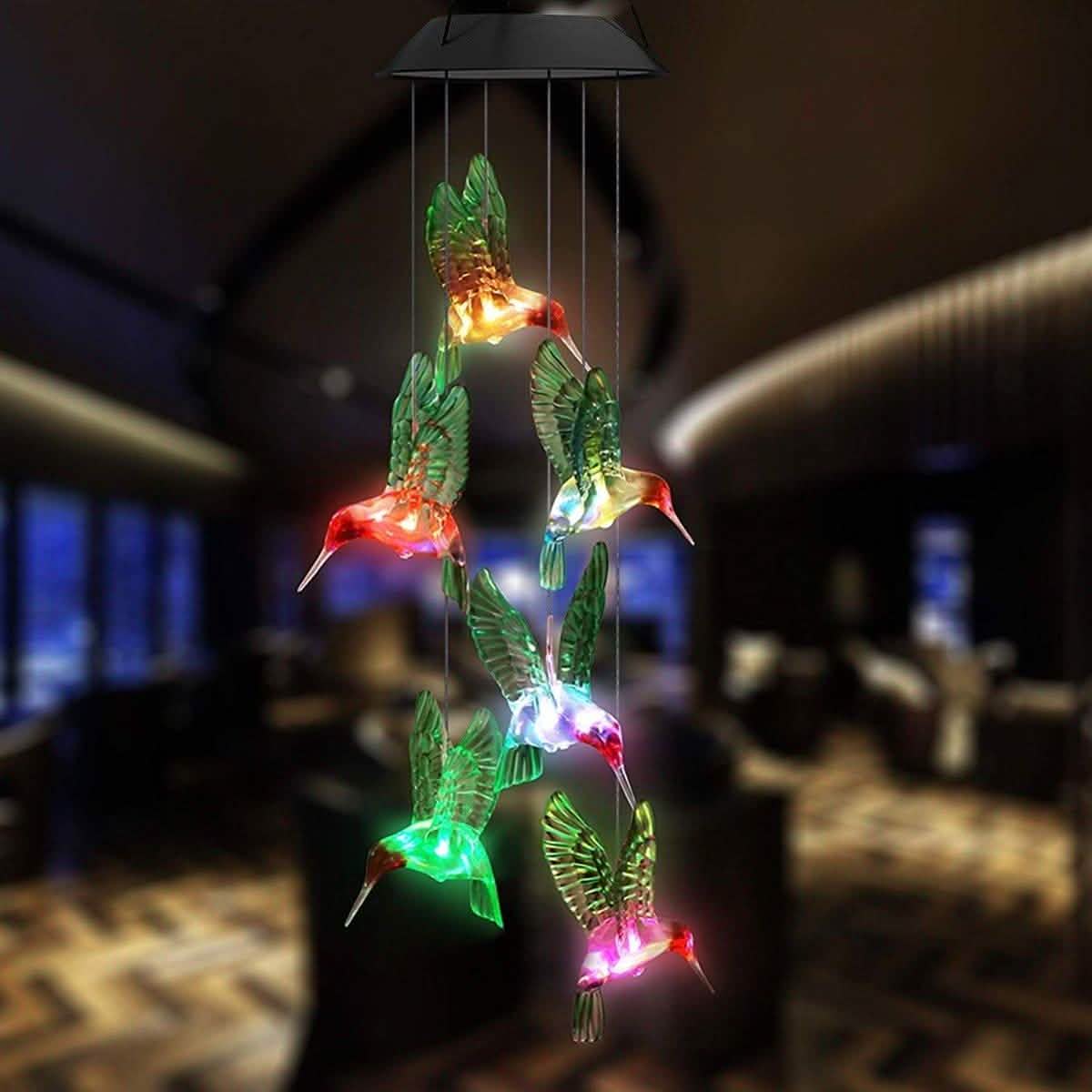 LED Solar String Lights Hummingbird Wind Chime String & Fairy Lights - Tophatter Daily Deals
