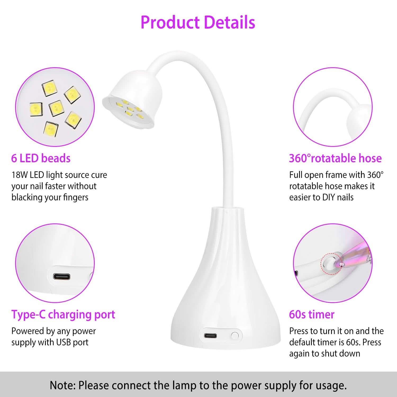 LED UV Nail Lamp Polish Dryer Lamp Beauty & Personal Care - Tophatter Daily Deals