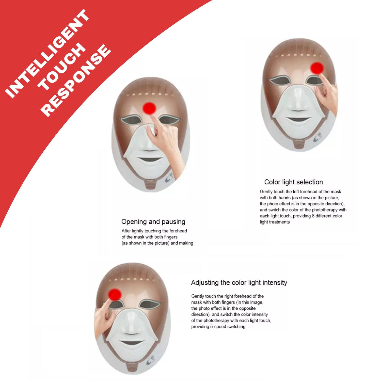 LED Light Therapy Mask - LED Skin Treatment Mask (7 Colour Setting) Smart Touch Health & Beauty - Tophatter Daily Deals