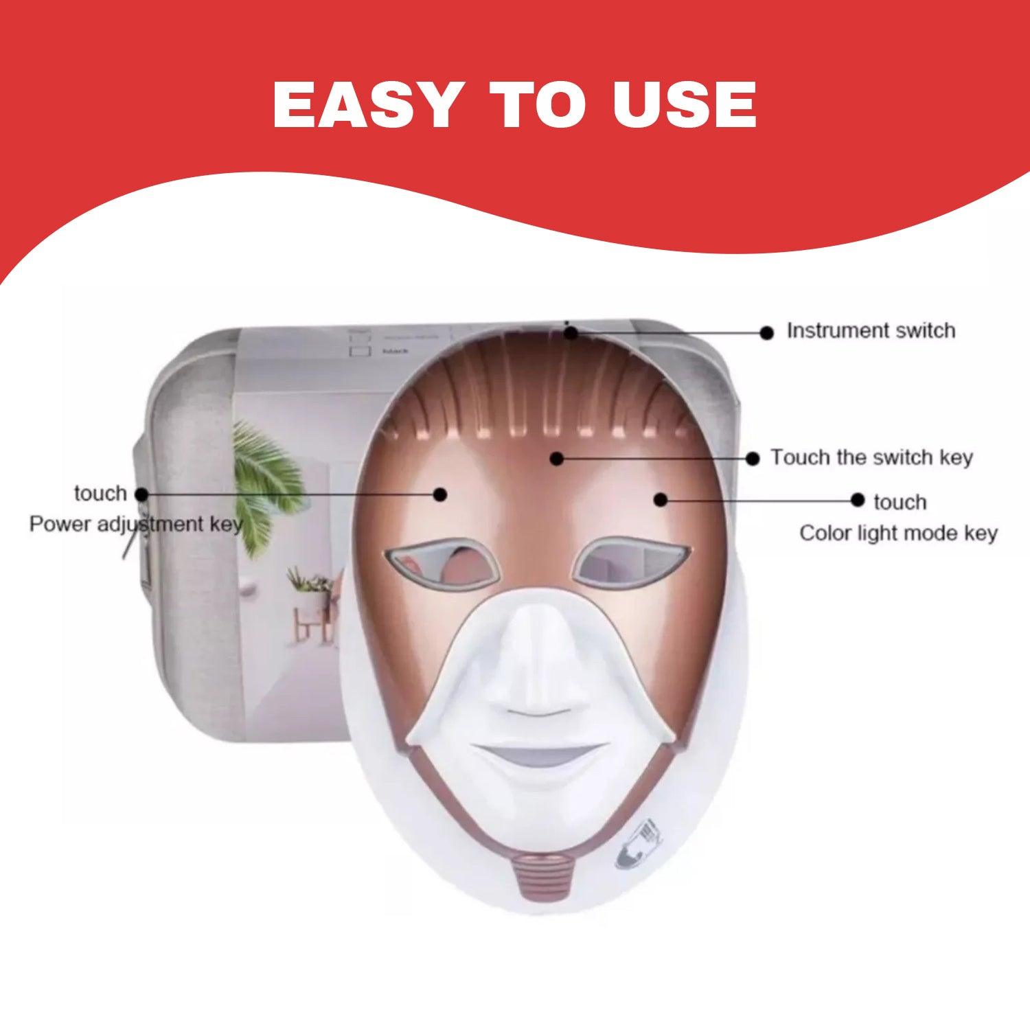 LED Light Therapy Mask - LED Skin Treatment Mask (7 Colour Setting) Smart Touch Health & Beauty - Tophatter Daily Deals