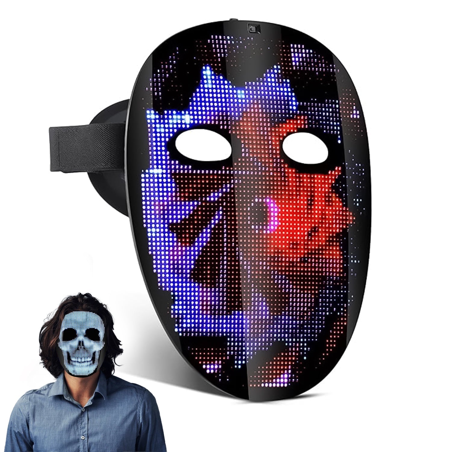 LED Halloween Mask – Glowing Light Up Purge Mask for Costume & Party Cosplay Led halloween mask - Tophatter Daily Deals