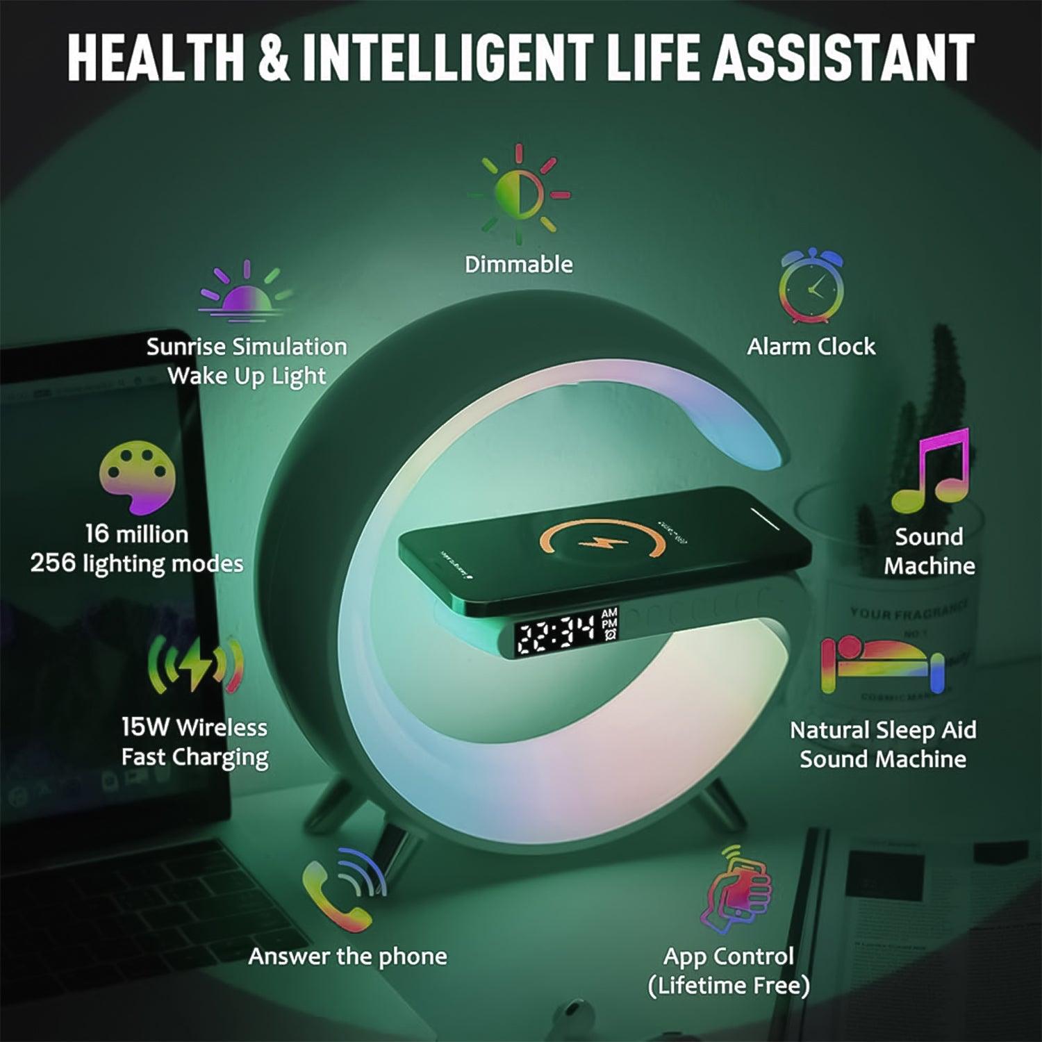 Smart LED Lamp - Lamp with Smart G Bluetooth Speaker Wireless Charger RGB Alarm Clock Night Light Apparel & Accessories - Tophatter Daily Deals