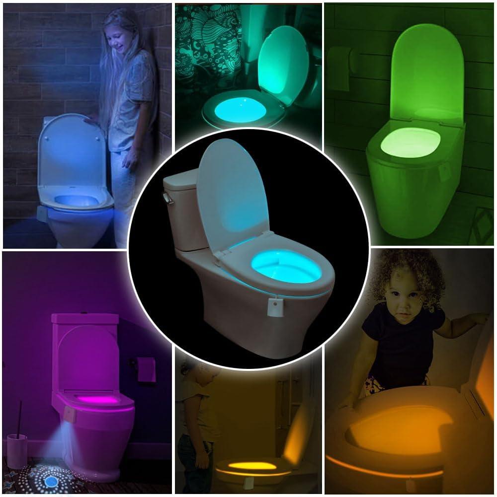 Toilet Sensor Light - RGB Multicolor Toilet Motion Activated Sensor LED Bathroom Seat Night Lamp Home - Tophatter Daily Deals