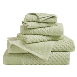 Cotton Diamond Waffle Weave Bath Towel Set - Grayson Collection 6 Piece Set Pale Green Bath - Tophatter Daily Deals