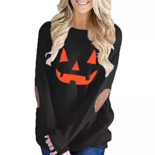 Women's Halloween Lightweight Top Black Women's Tops - Tophatter Daily Deals