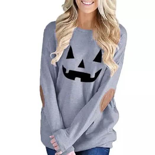 Women's Halloween Lightweight Top Gray Women's Tops - Tophatter Daily Deals