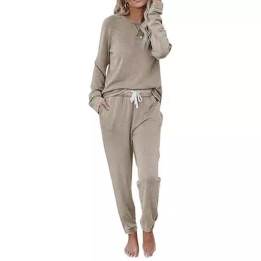 Women's Taylor Lounge Set Beige Women's Loungewear - Tophatter Daily Deals