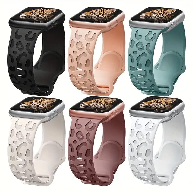 Leopard Engraved Replacement Band Compatible with iWatch Watch Band - Tophatter Daily Deals