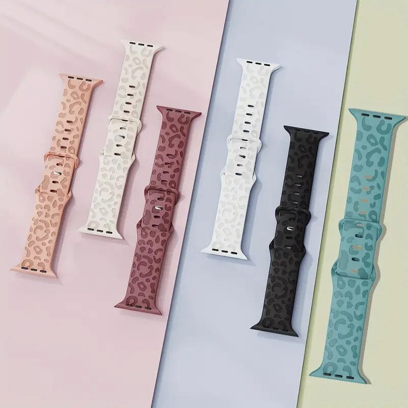 Leopard Engraved Replacement Band Compatible with iWatch Watch Band - Tophatter Daily Deals