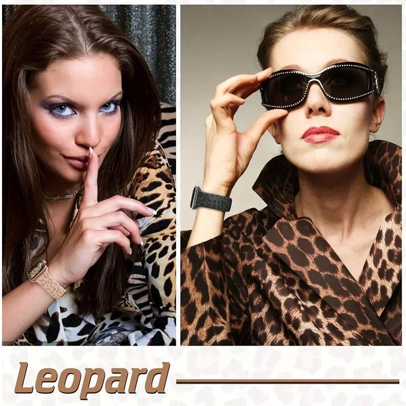 Leopard Engraved Replacement Band Compatible with iWatch Watch Band - Tophatter Daily Deals