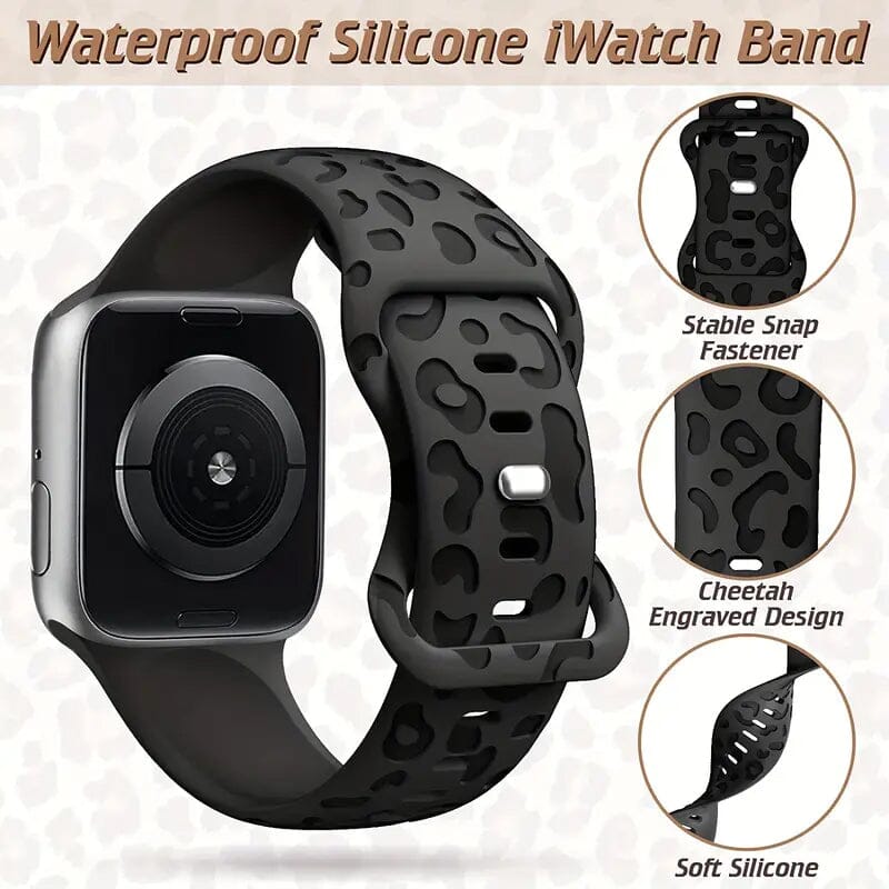 Leopard Engraved Replacement Band Compatible with iWatch Watch Band - Tophatter Daily Deals