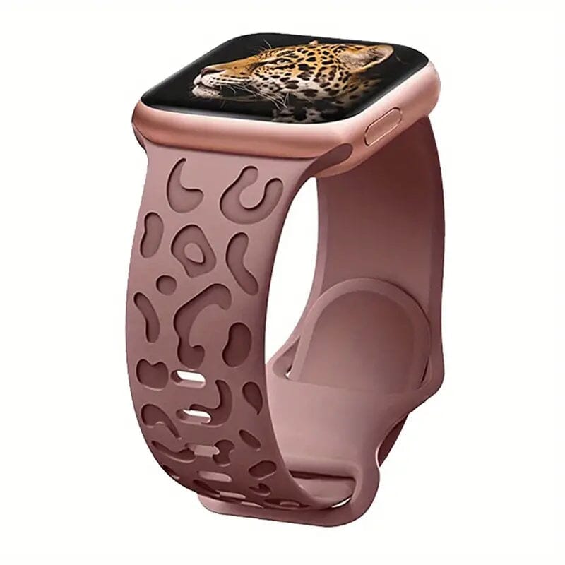Leopard Engraved Replacement Band Compatible with iWatch Purple Watch Band - Tophatter Daily Deals