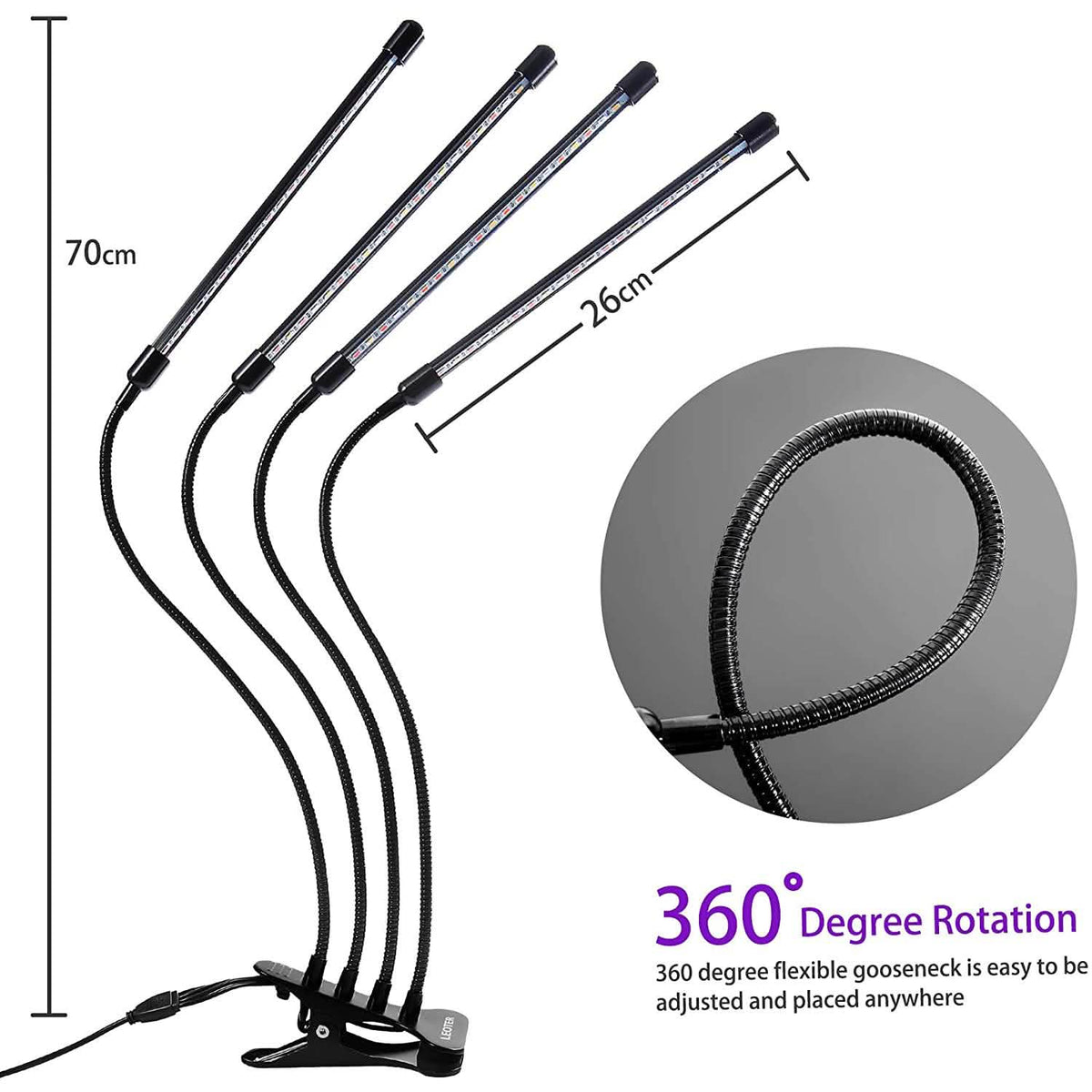 LEOTER Grow Light for Indoor Plants Garden & Patio - Tophatter Daily Deals
