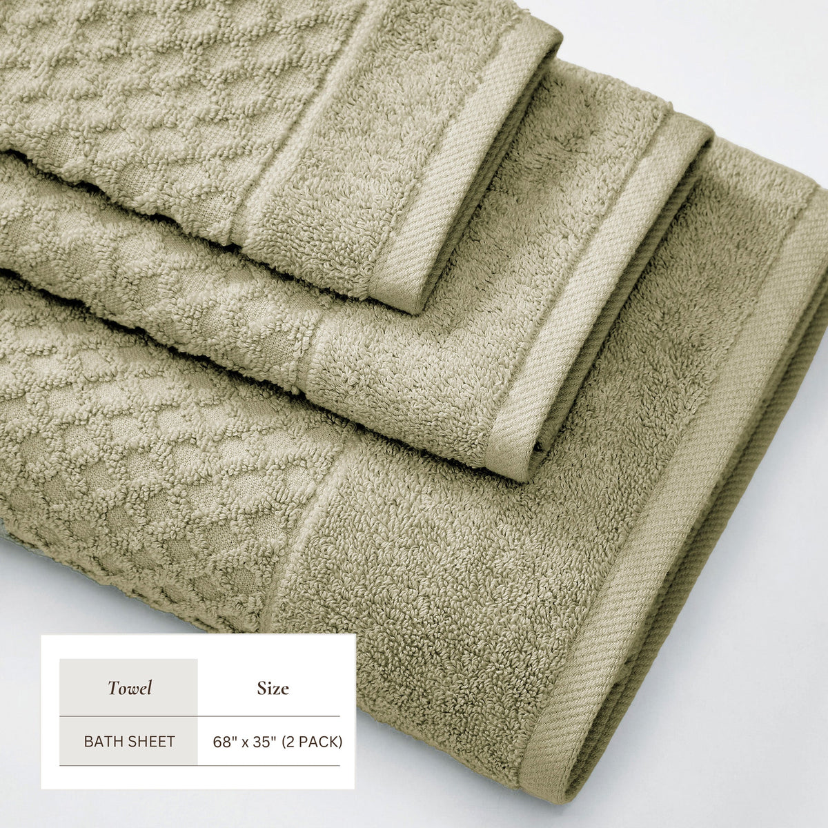 Cotton Diamond Waffle Weave Bath Towel Set - Grayson Collection Bath - Tophatter Daily Deals