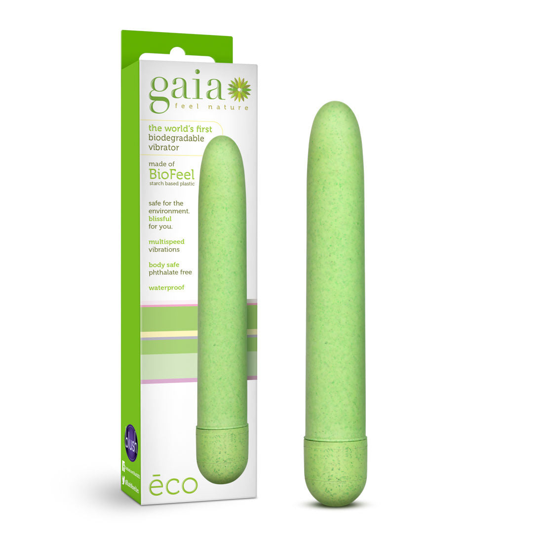 Gaia Eco (Green) – Eco-Friendly Slim Vibrator > Vibrators > Standard Vibrators - Tophatter Daily Deals