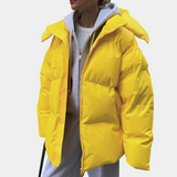 Warm Women's Puffer Jacket - Relaxed Quilted, For Winter Yellow - Tophatter Daily Deals