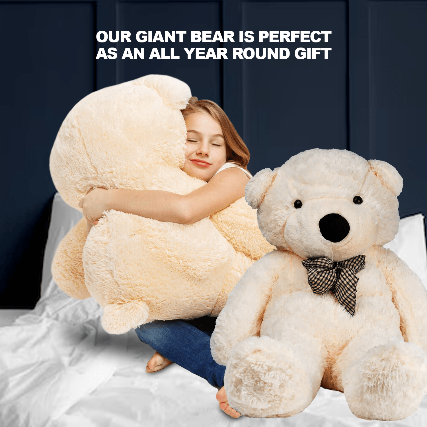 Life Size Teddy Bear - Giant Teddy Bear Valentine's Day Love Heart Gift Accessories - Tophatter Daily Deals