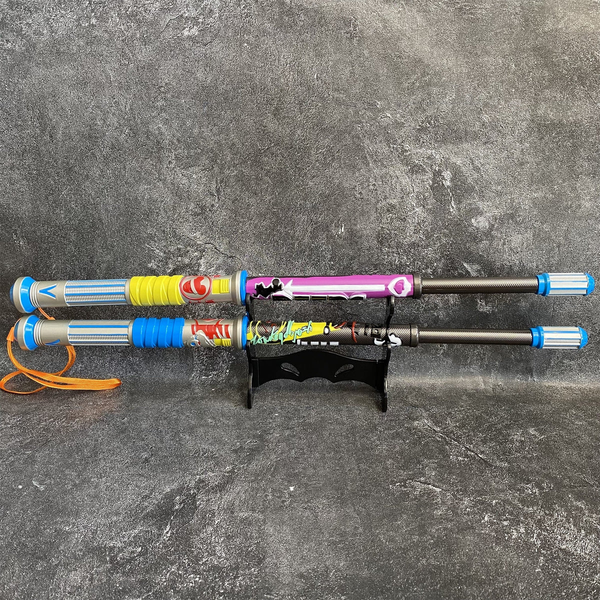 Life-size Lifeline Heirloom Shock Sticks Metal Replica Heirloom & Plastic Stand - Tophatter Daily Deals