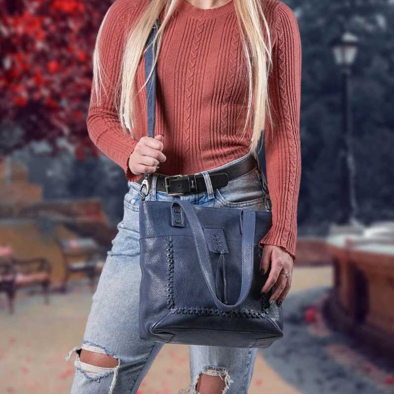 Eden Leather Concealed Carry Tote Shoulder Bag Handgun Purses - Tophatter Daily Deals