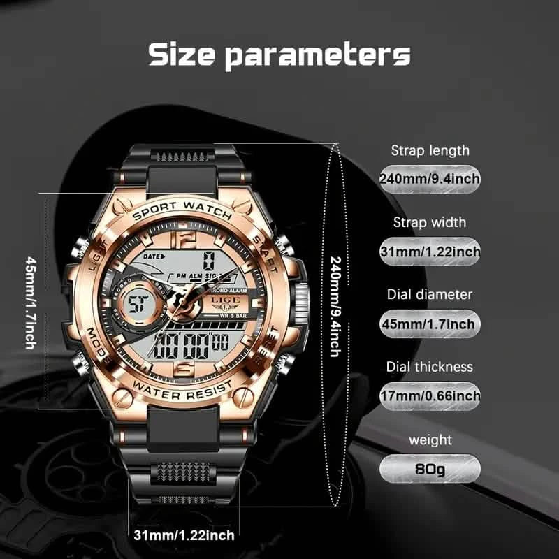 LIGE Men Digital Military Waterproof Watch Watches - Tophatter Daily Deals