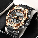 LIGE Men Digital Military Waterproof Watch Gold Watches - Tophatter Daily Deals