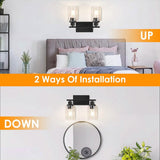 Light Wall Scone Lighting with Clear Glass Indoor Lighting - Tophatter Daily Deals