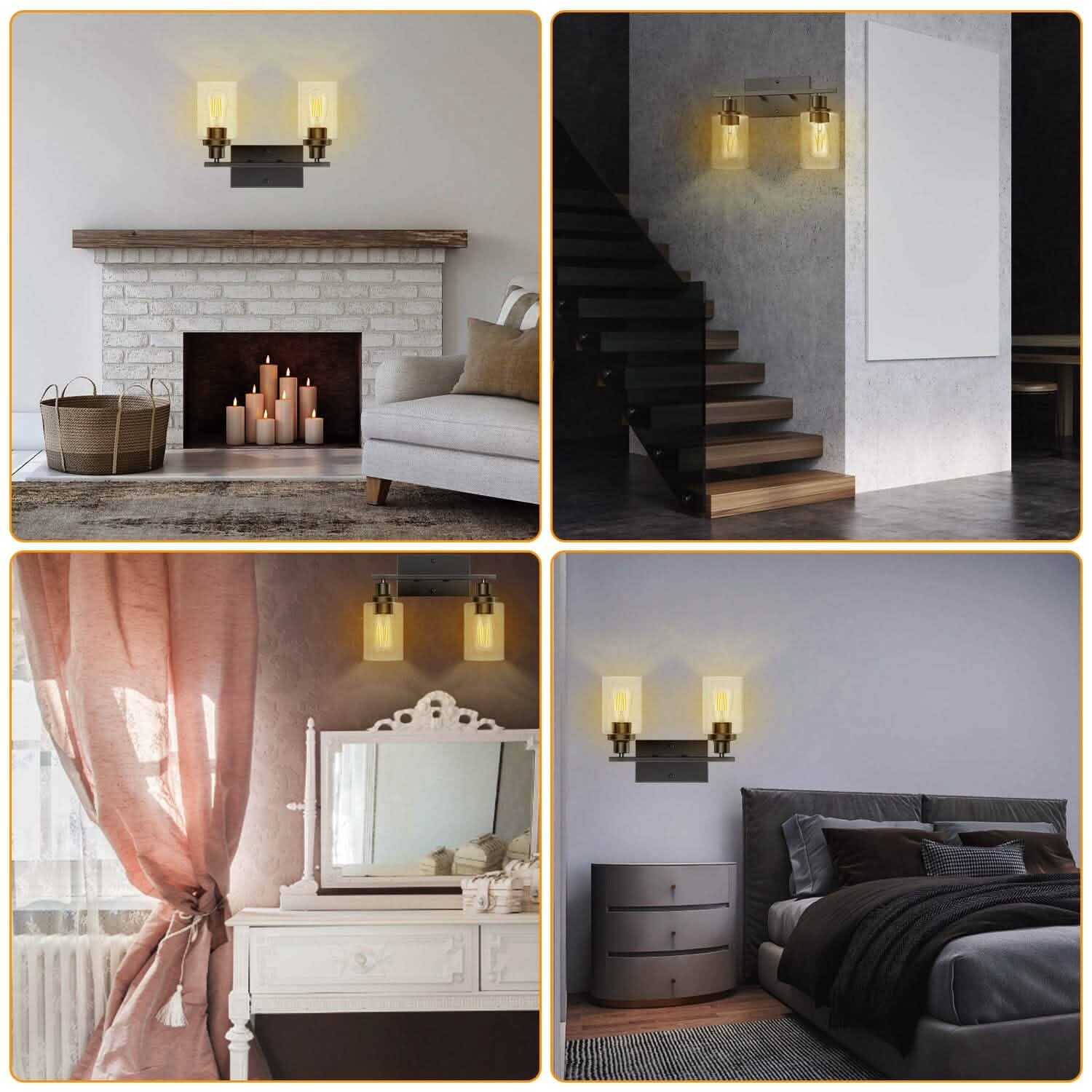 Light Wall Scone Lighting with Clear Glass Indoor Lighting - Tophatter Daily Deals