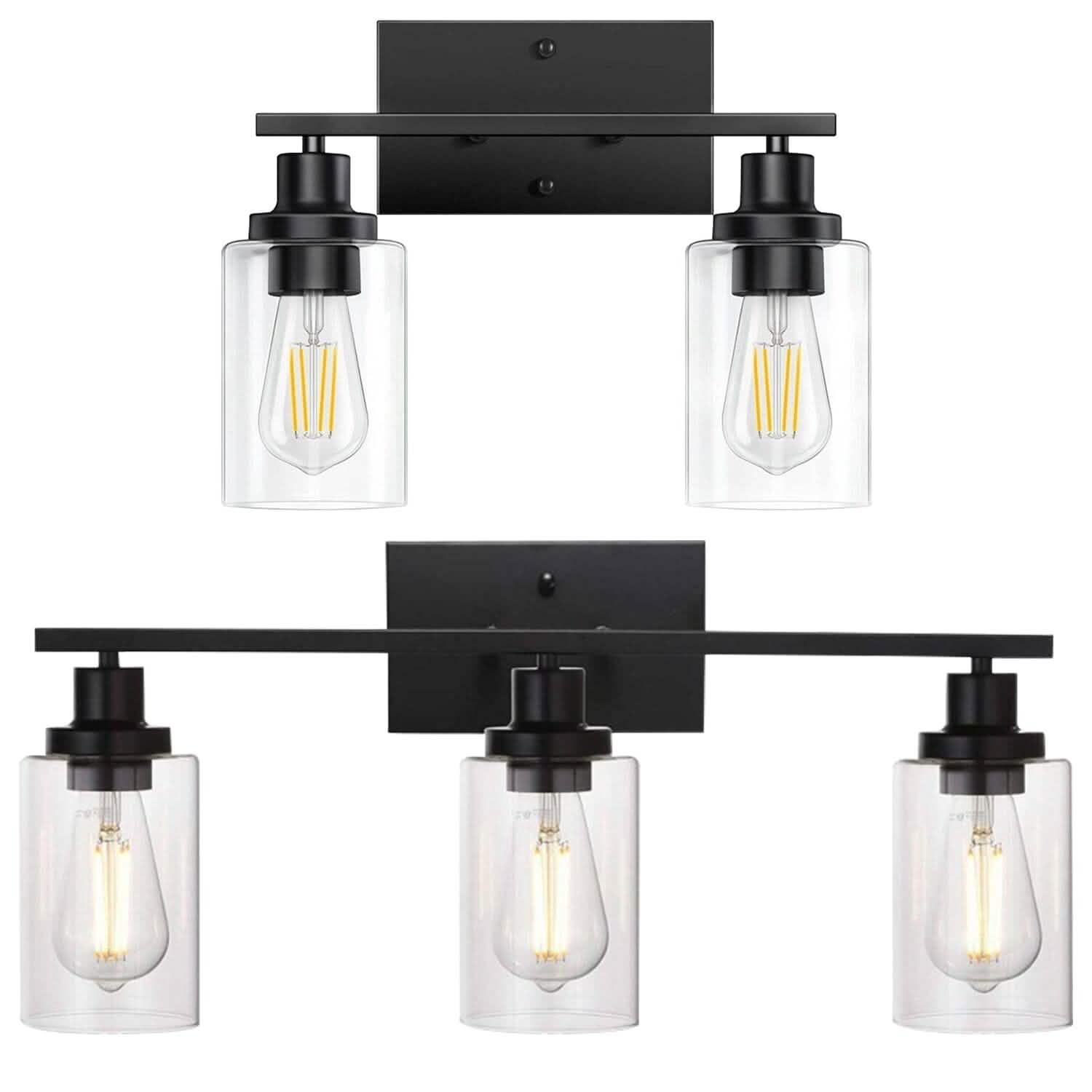 Light Wall Scone Lighting with Clear Glass Indoor Lighting - Tophatter Daily Deals