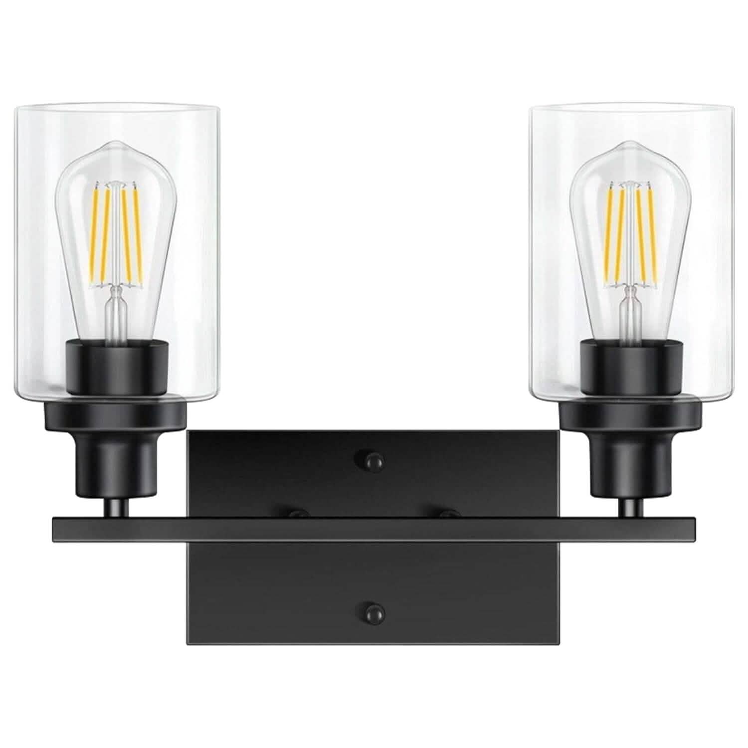 Light Wall Scone Lighting with Clear Glass Dual Heads Indoor Lighting - Tophatter Daily Deals