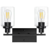 Light Wall Scone Lighting with Clear Glass Dual Heads Indoor Lighting - Tophatter Daily Deals