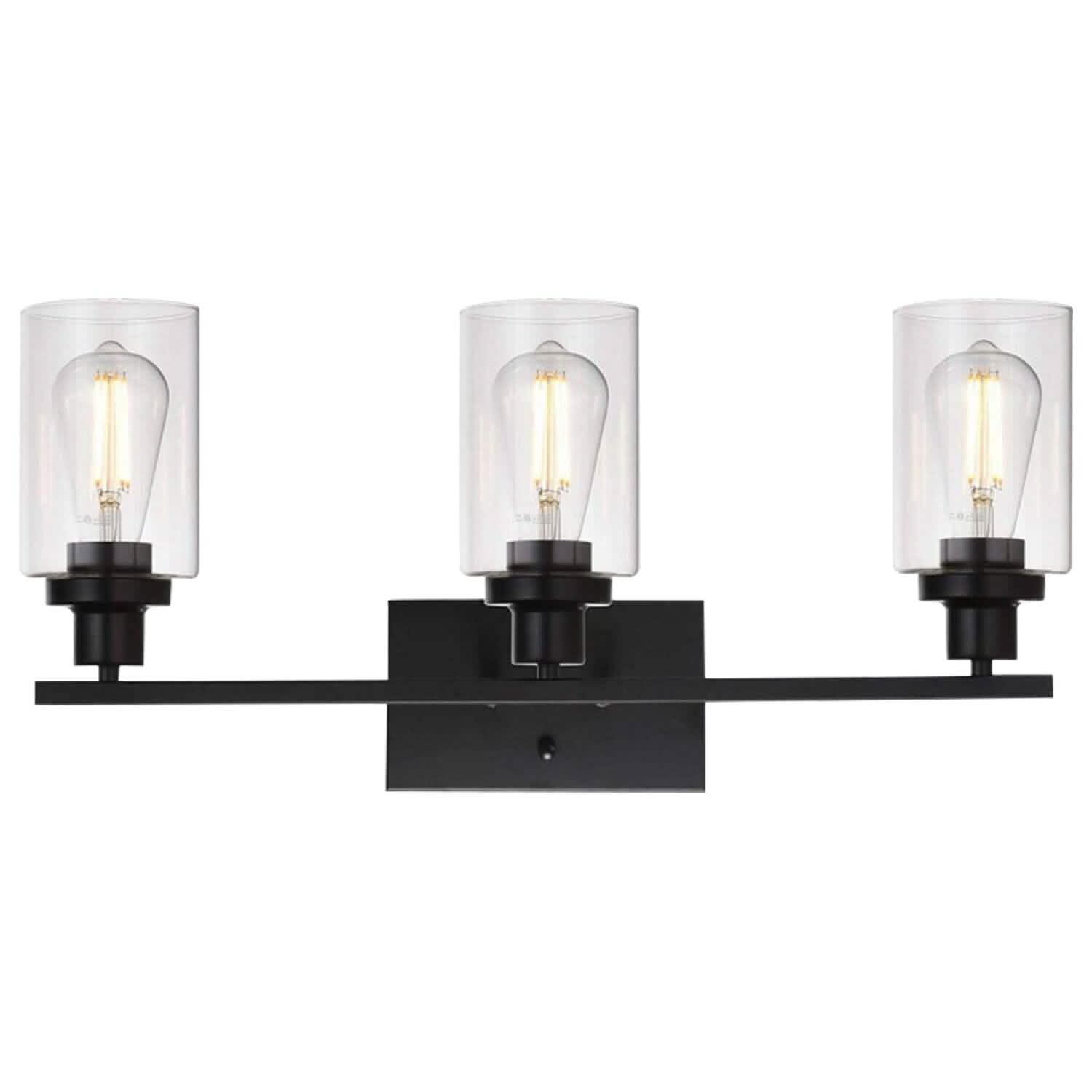 Light Wall Scone Lighting with Clear Glass Triple Heads Indoor Lighting - Tophatter Daily Deals