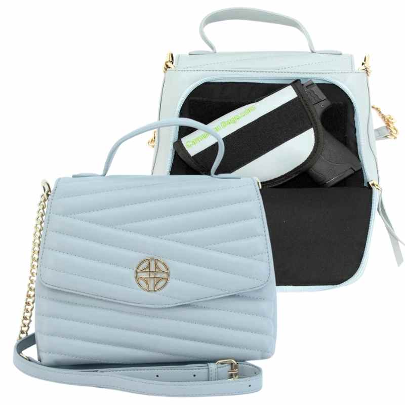Cameleon® Venus Conceal Carry Over Shoulder Purse Light Blue Handgun Purses - Tophatter Daily Deals
