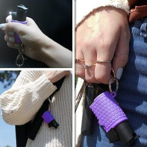 Light 'Em Up Pepper Spray and Flashlight Combo Keyring Pepper Spray - Tophatter Daily Deals