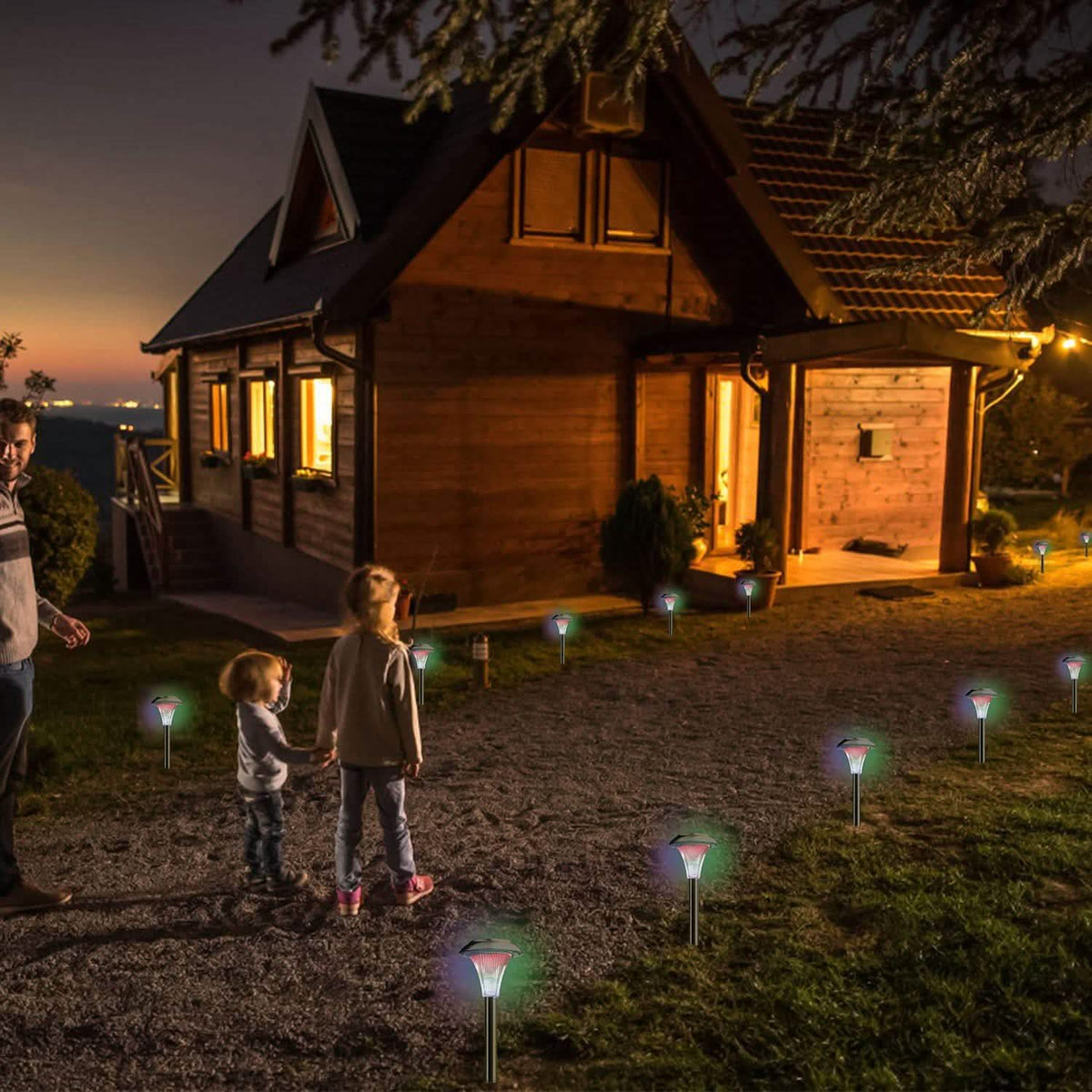 Lights Color Changing Landscape Solar Lamps Outdoor Lighting - Tophatter Daily Deals