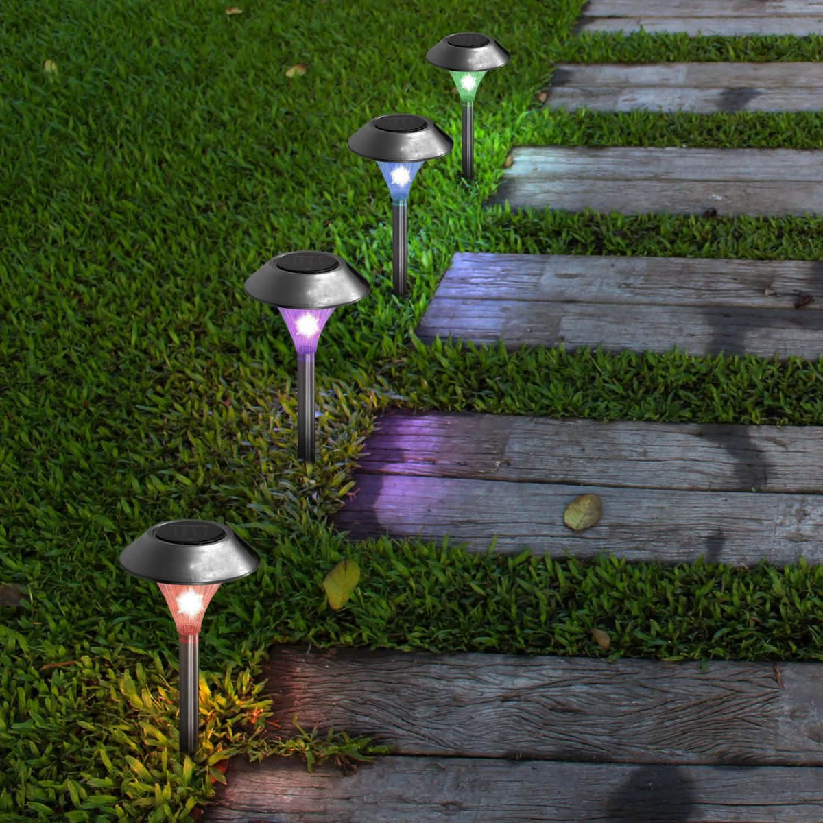 Lights Color Changing Landscape Solar Lamps Outdoor Lighting - Tophatter Daily Deals