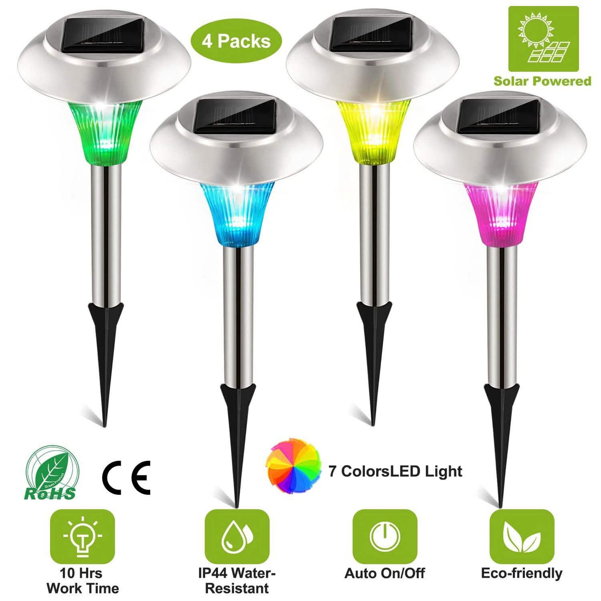 Lights Color Changing Landscape Solar Lamps Outdoor Lighting - Tophatter Daily Deals