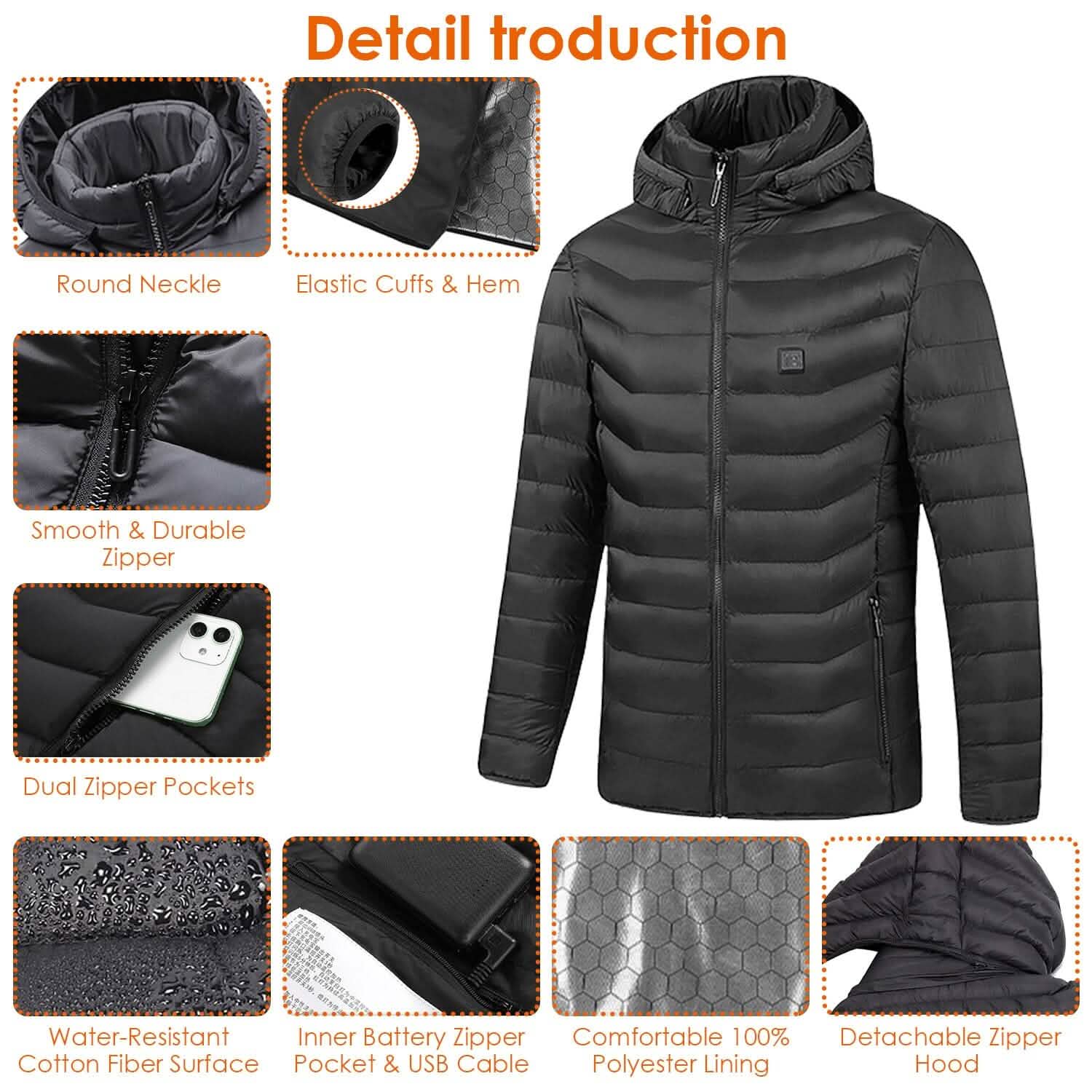 Lightweight Electric Heated Jacket Men's Outerwear - Tophatter Daily Deals