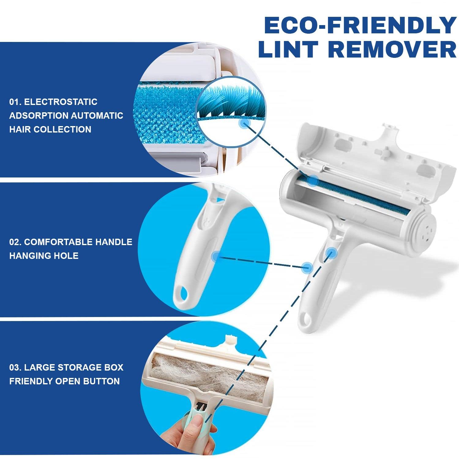 Pet Hair Remover Roller - Reusable Animal Hair Removal Brush for Dogs and Cats pet - Tophatter Daily Deals