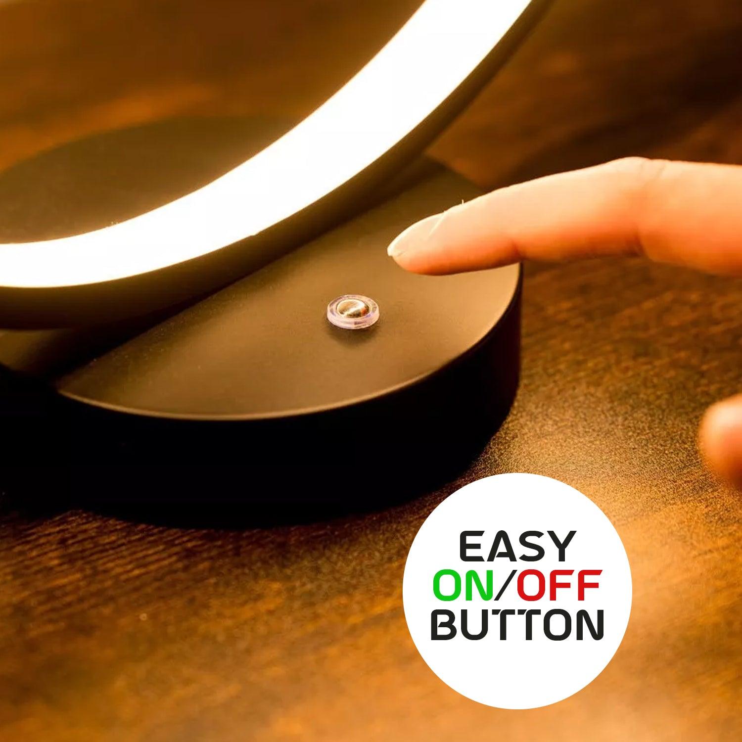 Living Room Table Lamp - Black Loop Table Lamp Touch Light Integrated Led Warm White Bedside Living Room Home - Tophatter Daily Deals