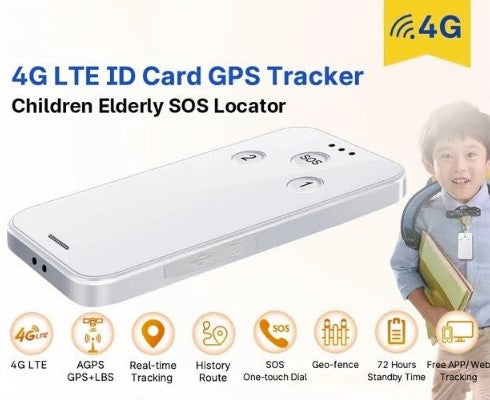 4G Elder-Student ID Card GPS Tracker 4G Personal SOS Alarm. - Tophatter Daily Deals