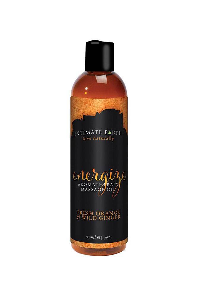 Intimate Earth - Aromatherapy Massage Oil - Energizer - Fresh Orange & Wild Ginger - 4oz Liquid - Tophatter Daily Deals