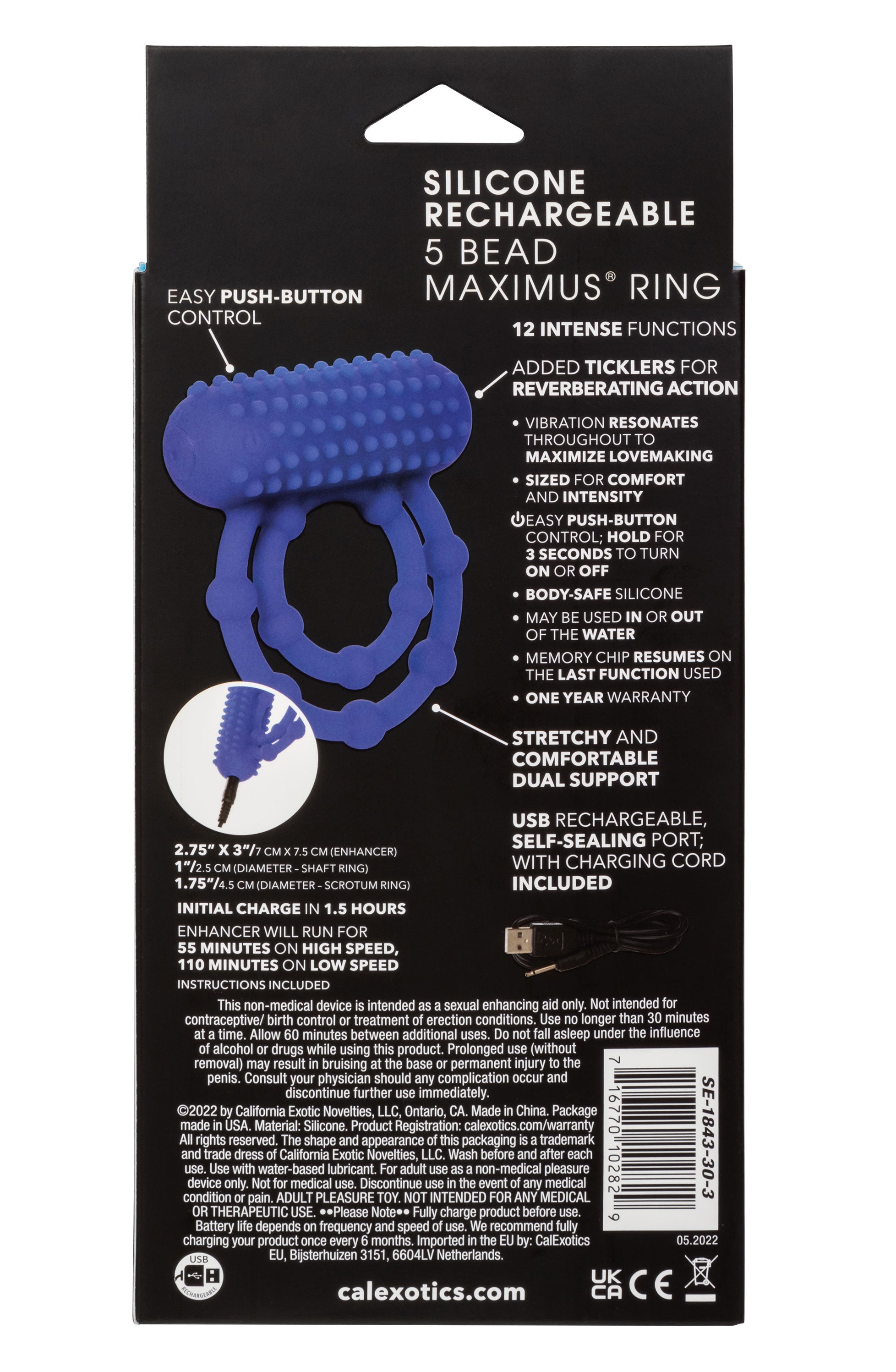 Maximus 10 Bead Rechargeable (Black) – Stretchy Silicone Cock Ring > Cock Ring > Vibrating - Tophatter Daily Deals