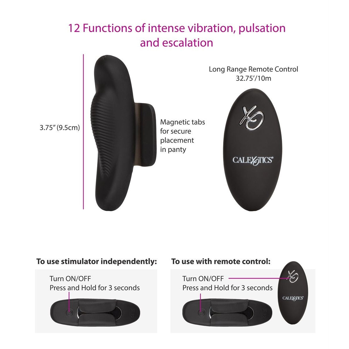 Lock-N-Play Remote Petite Panty Teaser in Black Panty Vibrator - Tophatter Daily Deals