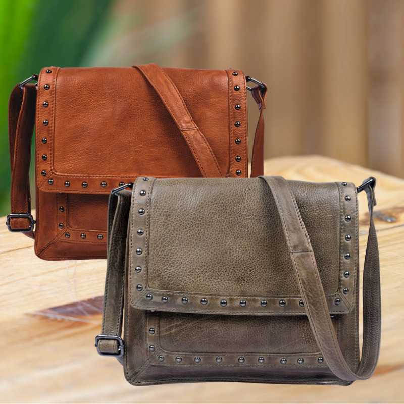 Monroe Concealed Carry Leather Crossbody Handbag Handgun Purses - Tophatter Daily Deals