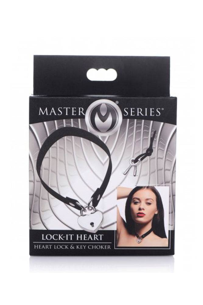 XR Brands - Master Series - Lock-It Heart Choker with Key - Black BDSM - Tophatter Daily Deals