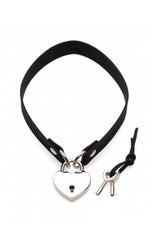 XR Brands - Master Series - Lock-It Heart Choker with Key - Black BDSM - Tophatter Daily Deals